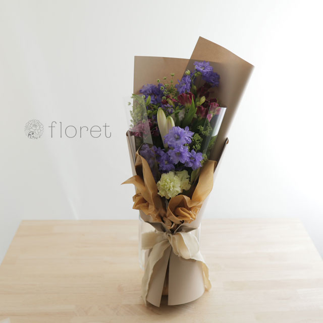 スリムな花束（お任せ紫系）サンプル画像D