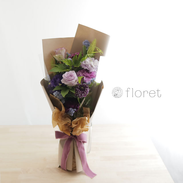 スリムな花束（お任せ紫系）サンプル画像E